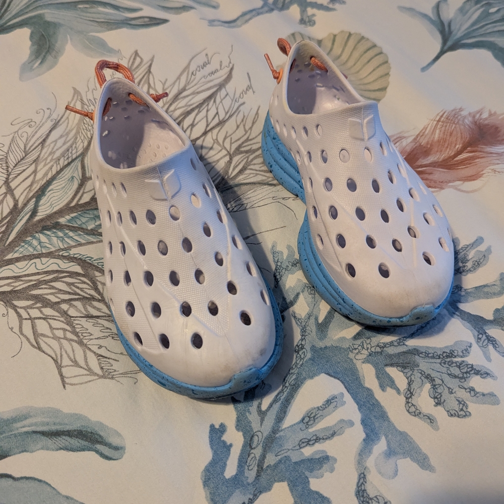 Breathable White and Blue Water Shoes for Comfort